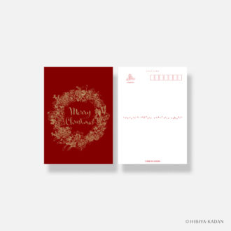 日比谷花壇 クリスマスカード classic-01 Rose Wreath N7744