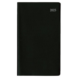 2024年9月始まり ダイアリー 薄型 1ヶ月ブロック 手帳サイズ ブラック E2320