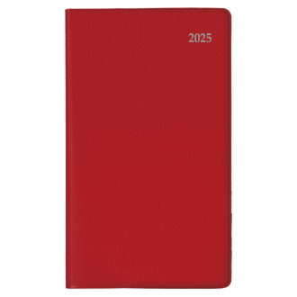 2024年9月始まり ダイアリー 薄型 1ヶ月ブロック 手帳サイズ レッド E2322