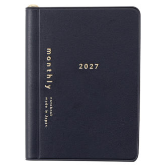 【予約商品】2027年1月始まり isshoni.ノートポケット マンスリー BK