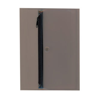 isshoni.ケース付ノートカバーPVC A5 スモークブラック N6179
