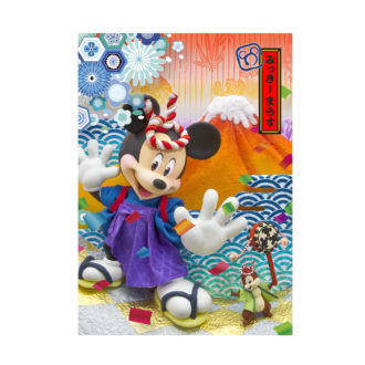 【優待】sisa 3Dポストカード 赤富士とミッキー S3627Y