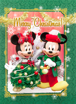 3Dポストカード ミッキー ミニー ドレスアップクリスマス