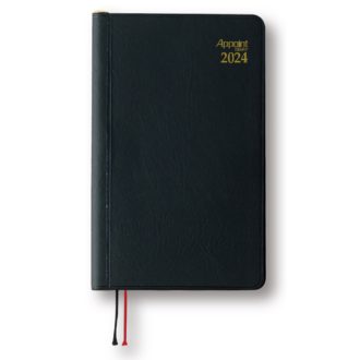 2024年1月始まり アポイント Appoint E1002 1週間＋横罫 鉛筆付き 手帳（ミニ）サイズ ブラック