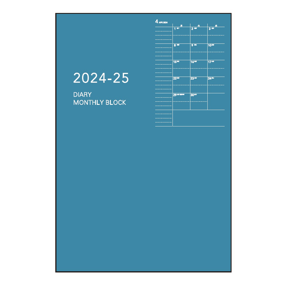 2024年版手帳　手帳（ダイアリー）のダイゴーオンラインショップ　A5対応　1ヶ月ブロック　Appoint　薄型　E9327　ブルー　2023年4月始まり　アポイント
